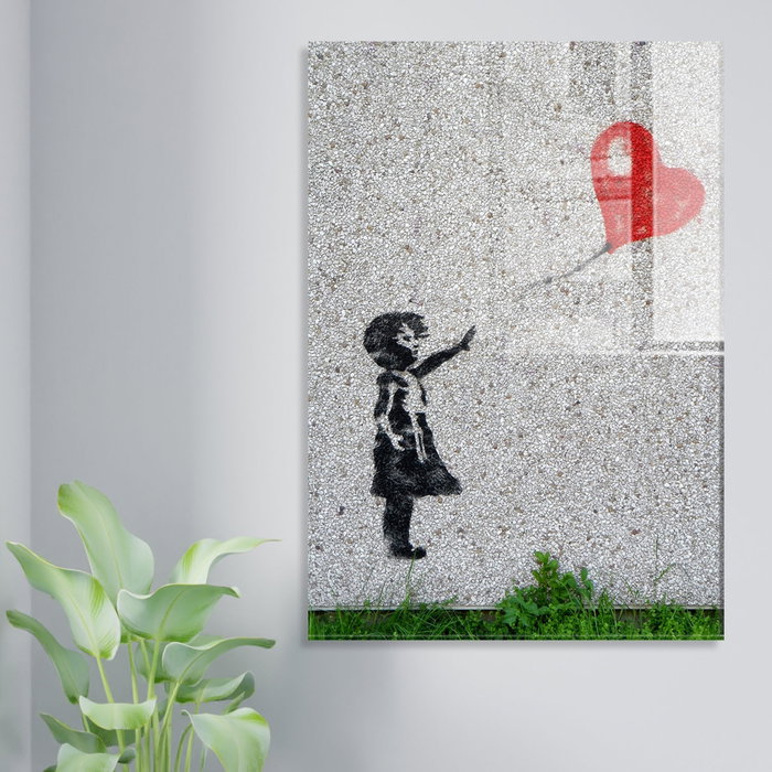 Wallity Cuadro Decorativo de Banksy en Cristal Templado 70 x 100 cm Wallity Cuadro Decorativo de Banksy en Cristal Templado 70 x 100 cm